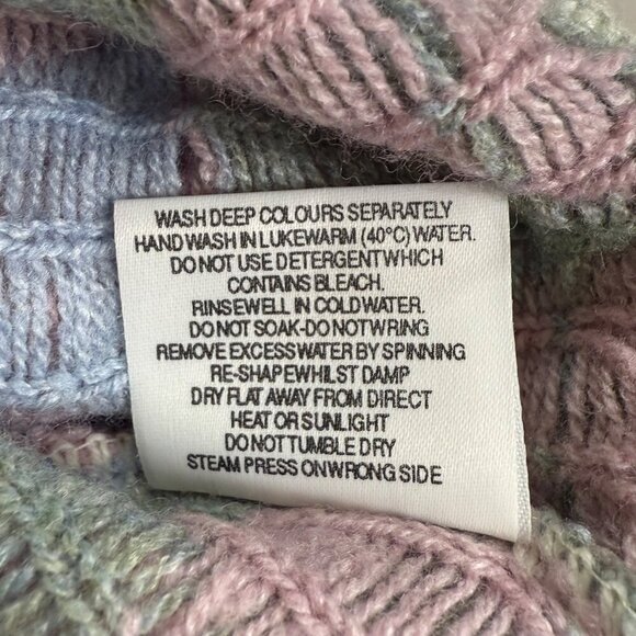 Vintage Concept Knitwear Sweater Womens Sz M Pastel Harlequin 80s 90s Grannycore - Picture 10 of 10